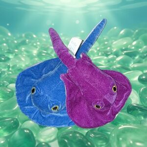 B.J. Toy Co. Stingray Plush 11”x7” 2012 Stuffed Animal Purple & Blue Toy P62